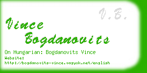 vince bogdanovits business card